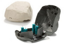 large bait station resembles rock